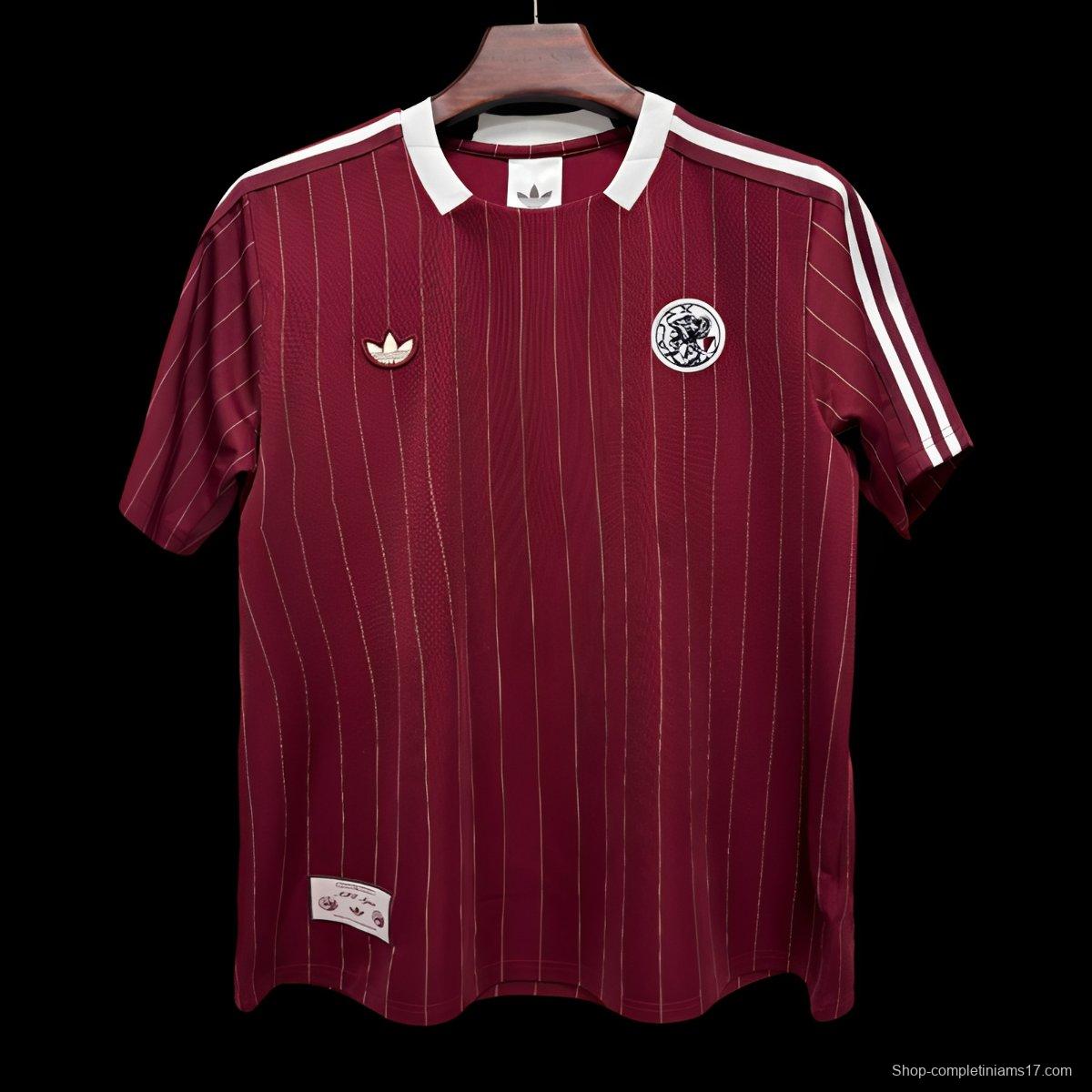 2026 Ajax Adidas Terrace Icons Maroon Jersey
