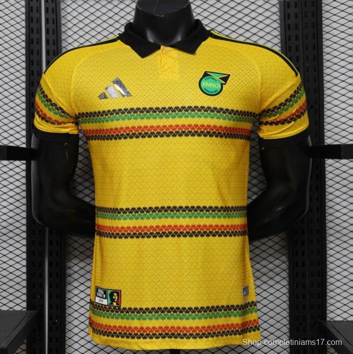 Player Version 2027 Jamaica Home Yellow with Reggae Stripe Jersey