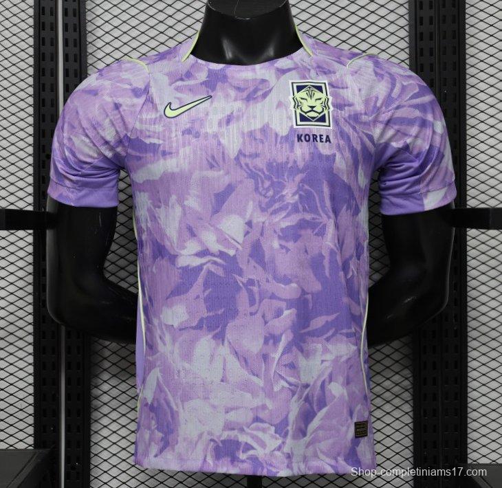 Player Version 2027 South Korea Away Purple Floral Jersey