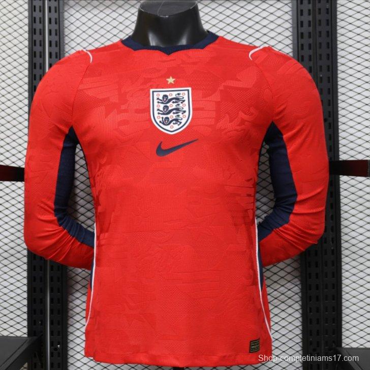 Player Version 26/27 England Away Red Long Sleeve Jersey