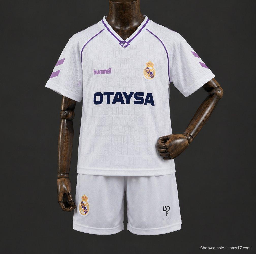 Retro 90/92 Kids Real Madrid Home Jersey