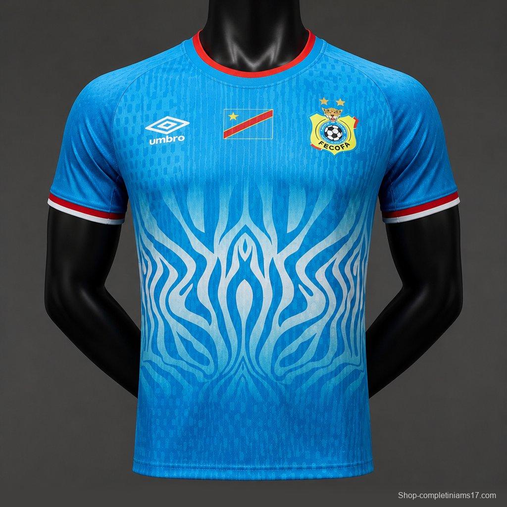 Player Version 2026 DR Congo Home Sky Blue Flame Jersey