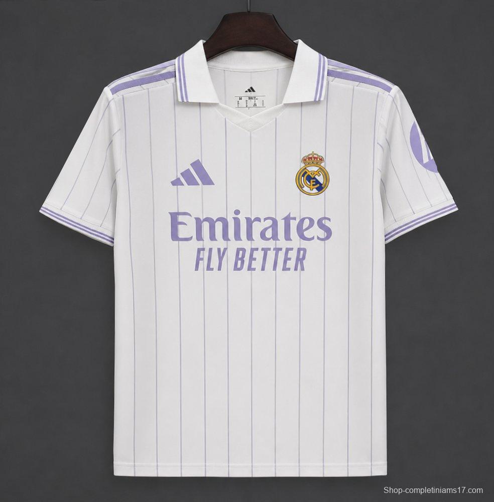 26/27 Real Madrid Vintage Style White POLO Jersey