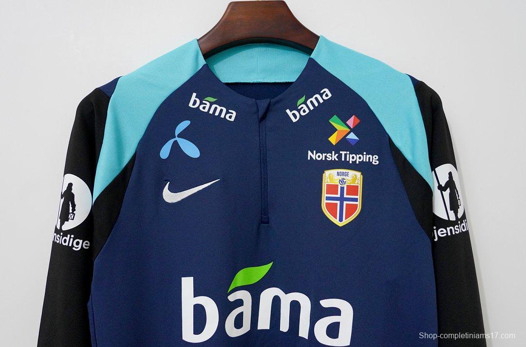 2026 Norway Dark Blue Half Zipper Training Jacket