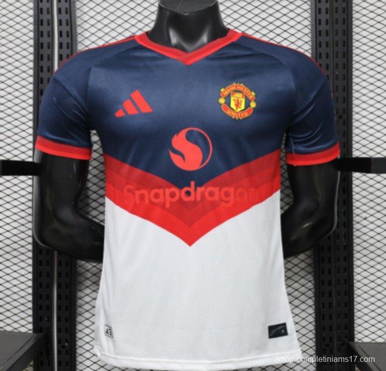 Player Version 26/27 Manchester United Navy & White V-Panel Away Jersey