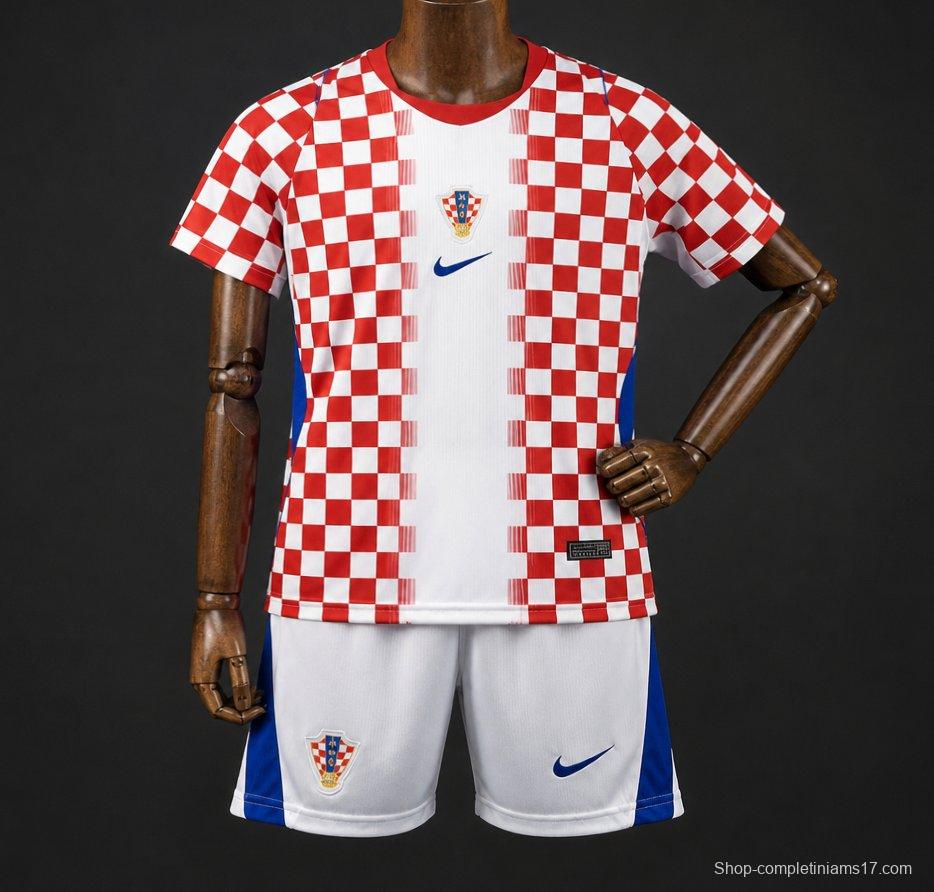 2026 Kids Croatia World Cup Home Kit