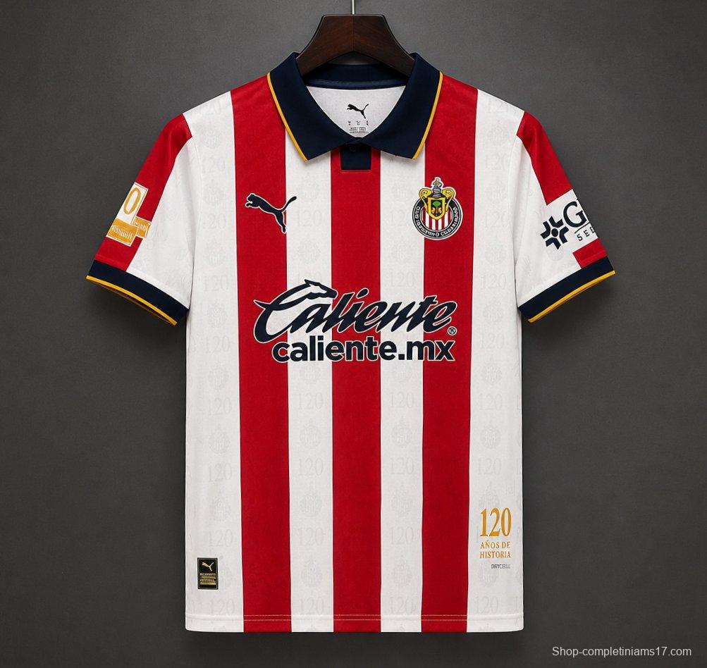 26/27 Chivas Guadalajara 120Th Anniversary Home Jersey
