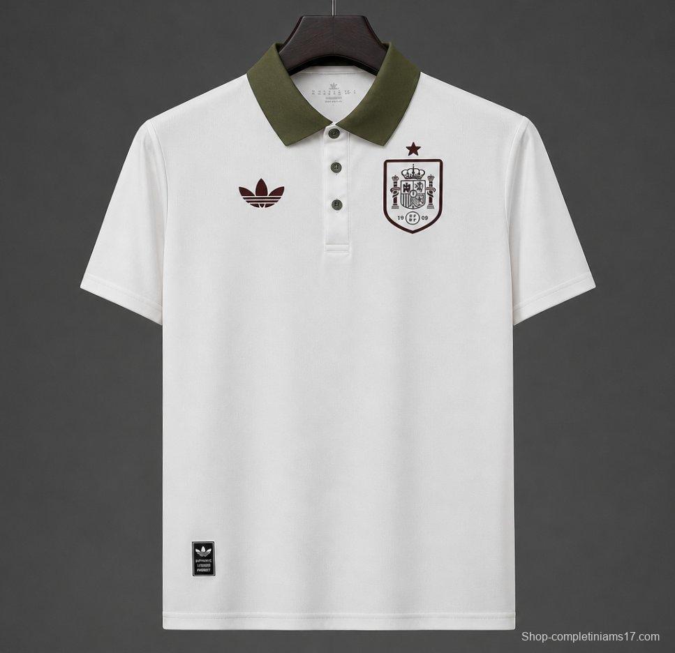 2026 Spain White POLO Jersey